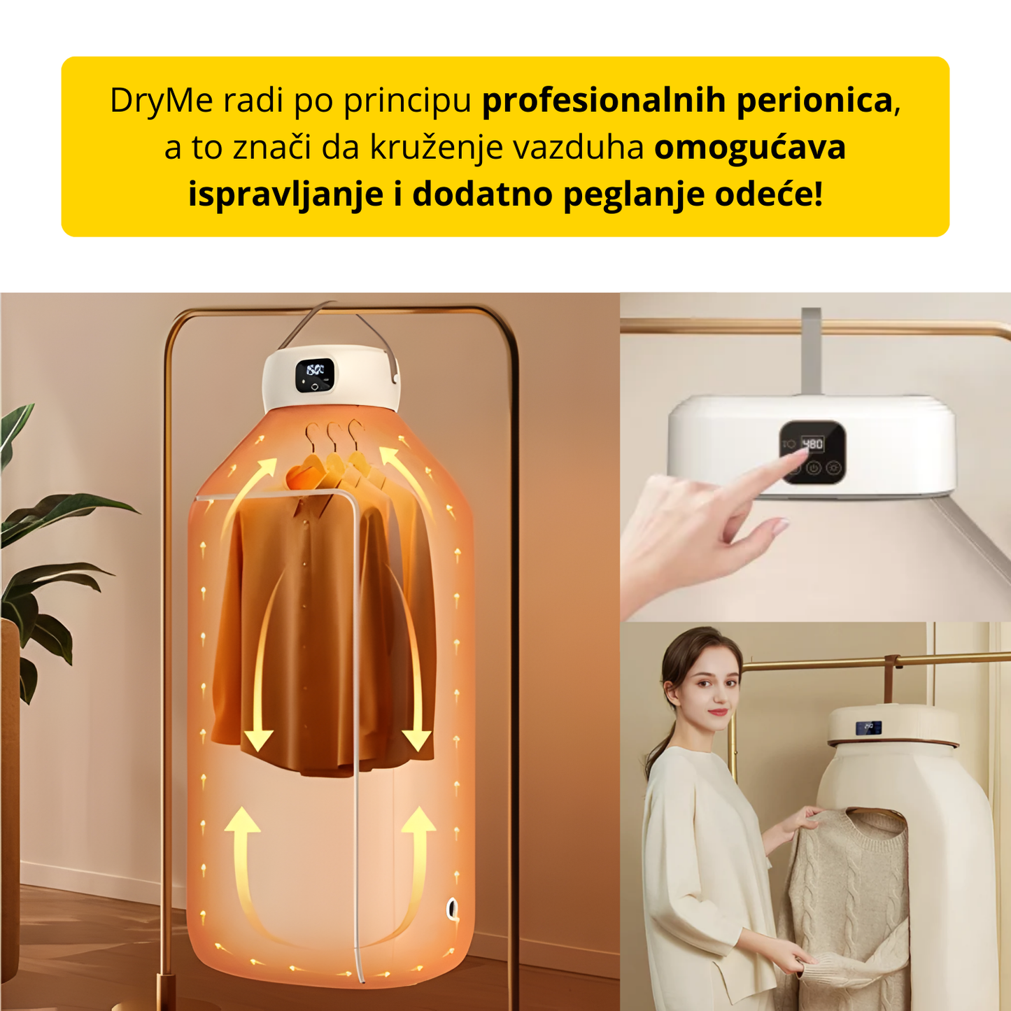 DryMe - 2 u 1 sušilica i ispravljač za odeću